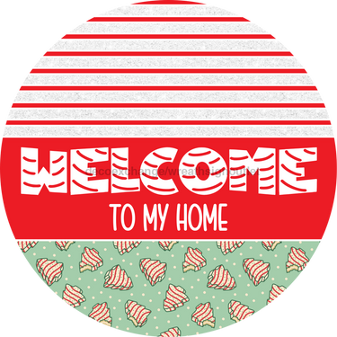 Door Hanger, Christmas Sign, Mint Green Christmas Cake Sign, Welcome Sign, 18